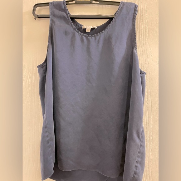 Lunya Washable 100% Silk Tank and Pull-on Shorts Pajama Set dark blue Size Large - Picture 4 of 11